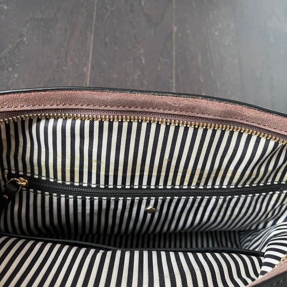 Kate Spade Black/Brown Leather and Suede Zip Satchel handbag - Picture 6 of 13